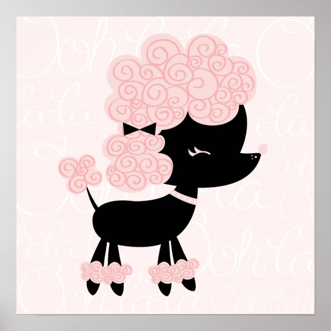 Póster Cartoon francês Poodle Children's Wall Art (Frente)