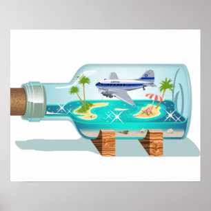 Poster Cartoon Garrafa de Souvenir
