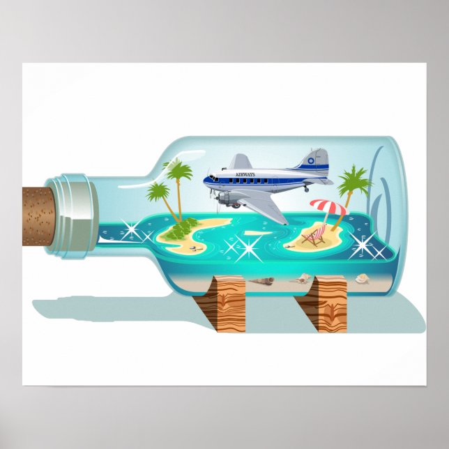 Poster Cartoon Garrafa de Souvenir (Frente)