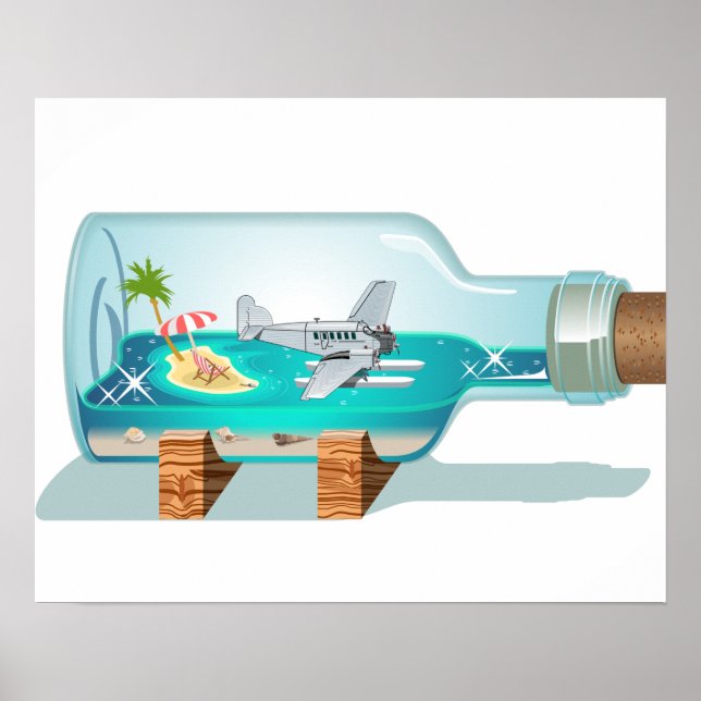 Poster Cartoon Garrafa de Souvenir (Frente)