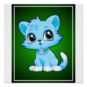 Póster Cartoon Gato Adorável