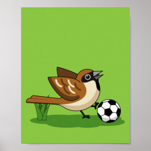 Poster Cartoon Gelado Jogando Futebol