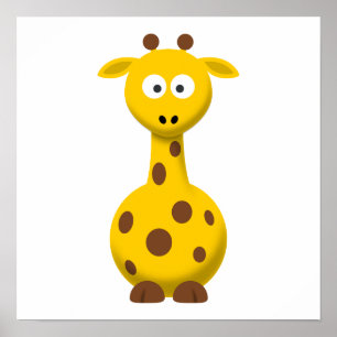 Póster Cartoon Giraffe