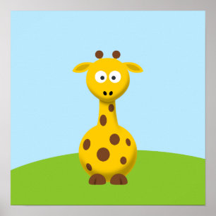 Póster Cartoon Giraffe