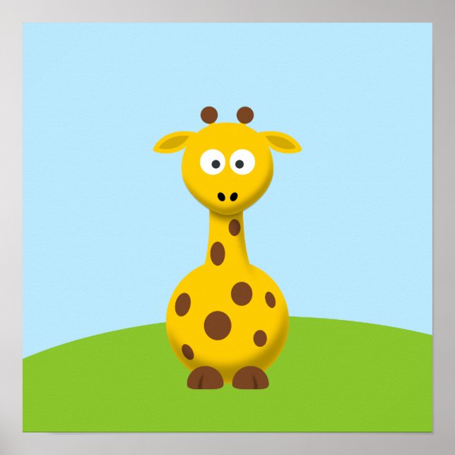 Póster Cartoon Giraffe (Frente)