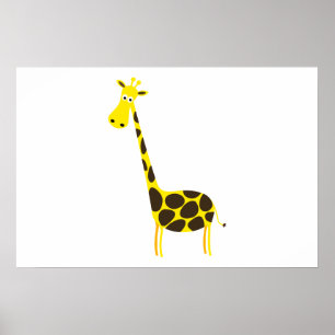 Póster Cartoon Giraffe