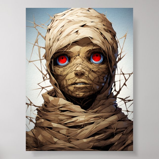 Poster Cartoon Halloween Curpy Egípcia Mummy (Frente)