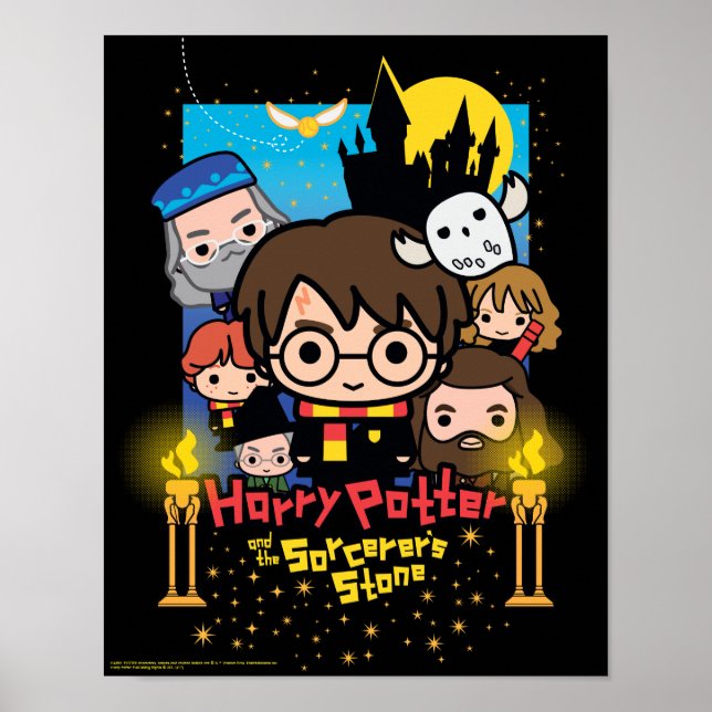 Poster Cartoon Harry Potter e a Pedra Filosofal (Frente)
