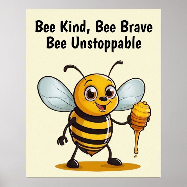 Poster Cartoon Honey Bee Personalizada (Frente)