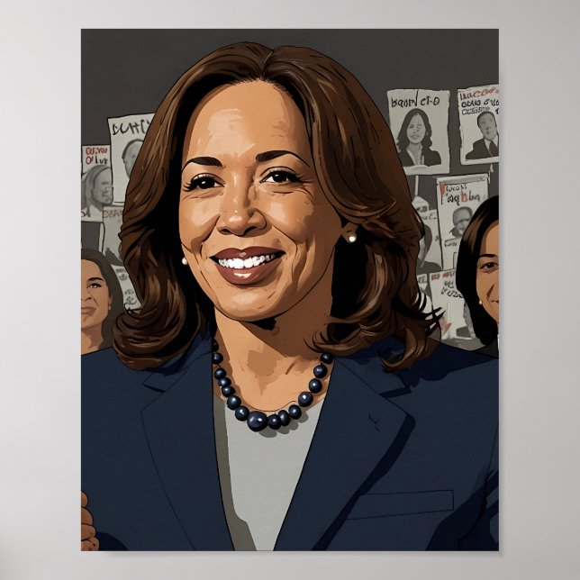 Poster Cartoon Kamala Harris (Frente)