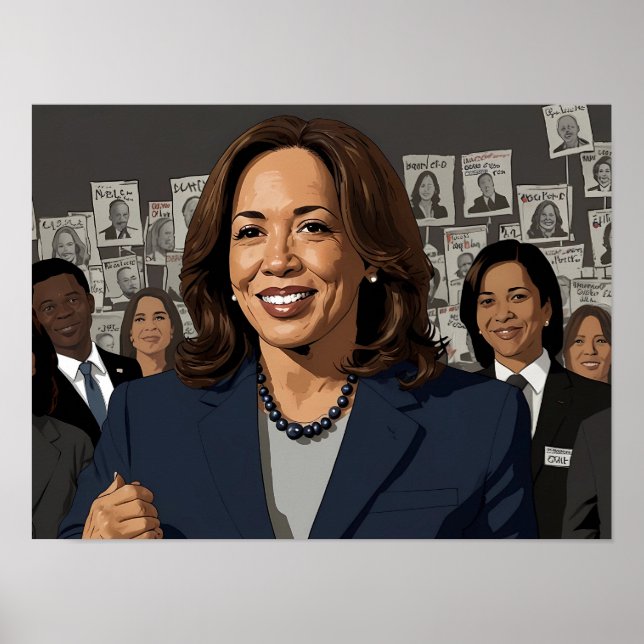 Poster Cartoon Kamala Harris (Frente)