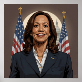 Poster Cartoon Kamala Harris
