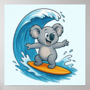 Poster Cartoon Koala Bear