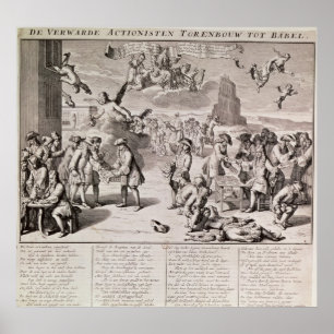 Póster Cartoon lampoonando o desastroso experimento