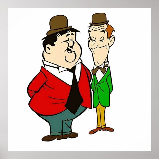 Poster Cartoon Laurel e Hardy (Frente)