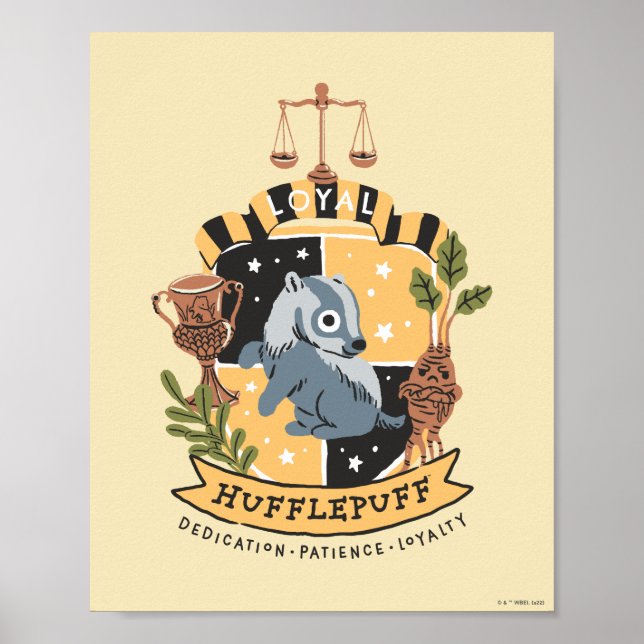 Poster Cartoon Leal Hufflepuff (Frente)