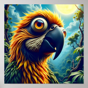 Poster Cartoon Macaw