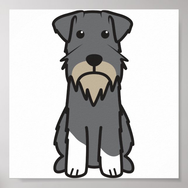 Póster Cartoon Miniatura Schnauzer (Frente)