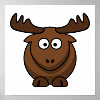 Póster Cartoon Moose Engraçado