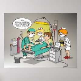 Poster Cartoon; Nog até googelen en we kunnen opereren