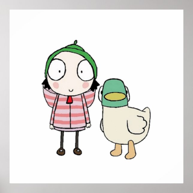 Poster Cartoon para crianças de pato e Sarah (Frente)