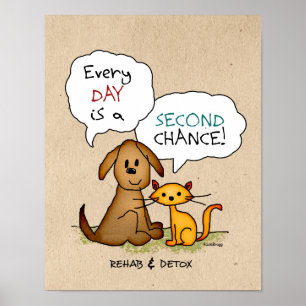 Poster Cartoon Rehab & Detox: Recuperação Sobriety Drug F