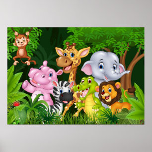 Poster Cartoon safari