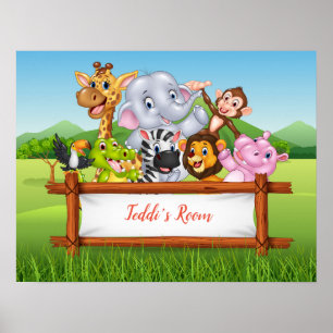 Poster Cartoon safari