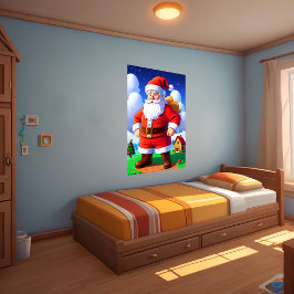 Poster Cartoon Santa Claus | Arte AI