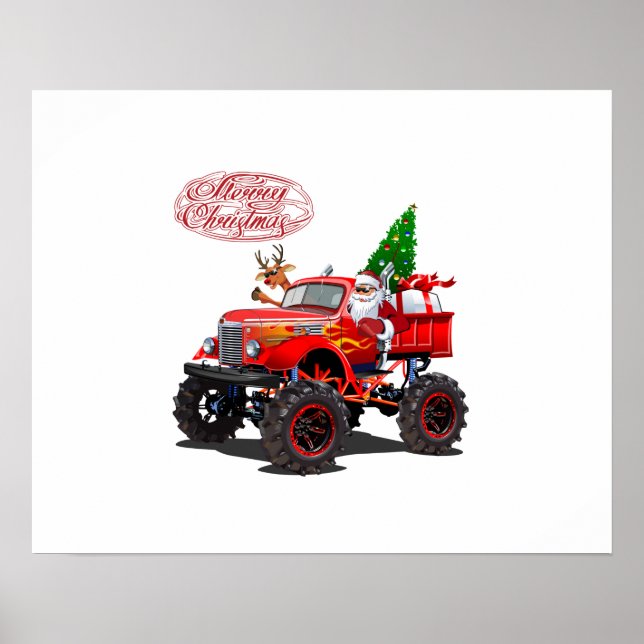 Poster Cartoon saudando cartão de Natal (Frente)