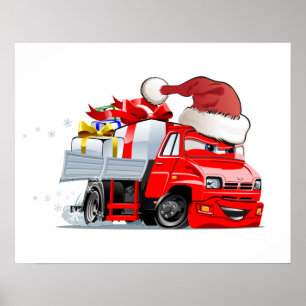 Poster Cartoon saudando cartão de Natal
