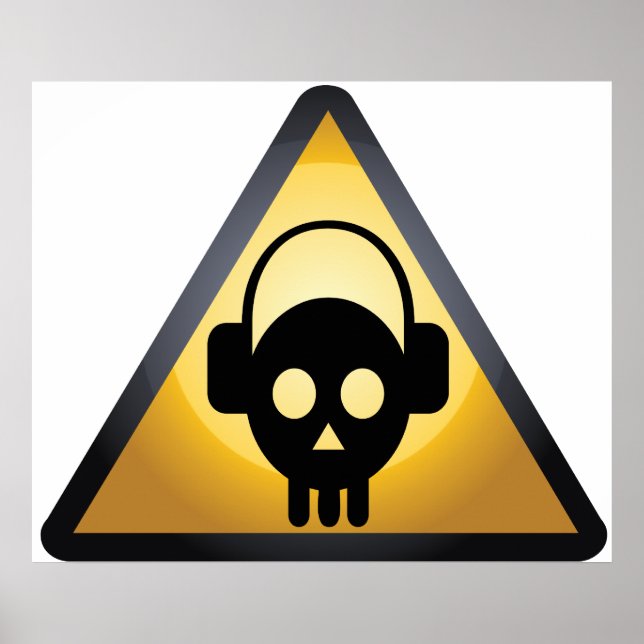 Póster Cartoon Skull DJ (Frente)