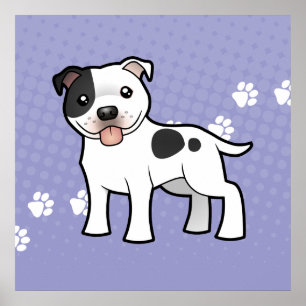 Póster Cartoon Staffordshire Bull Terrier