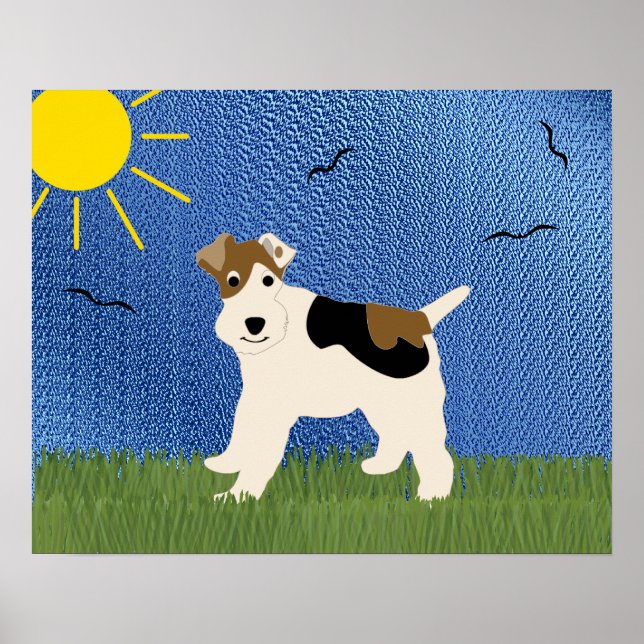 Póster Cartoon Wire Fox Terrier (Frente)