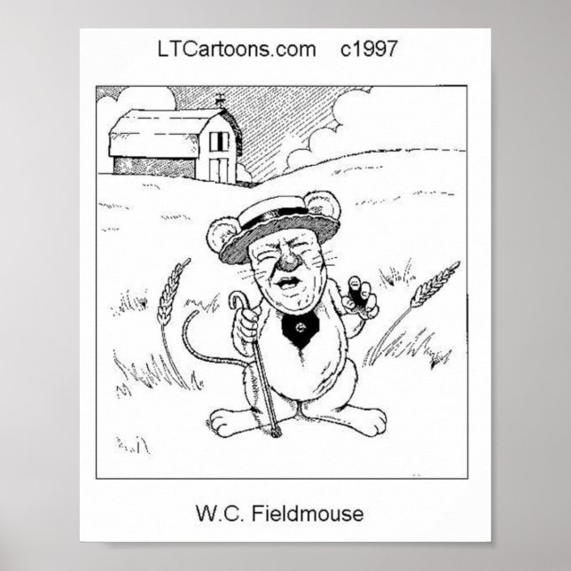 Poster Cartum Engraçado de Rato de Campo de Rick Londres (Frente)