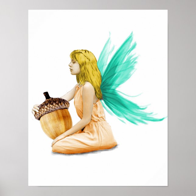Póster Carvalho Tree Fairy holding Acorn (Frente)