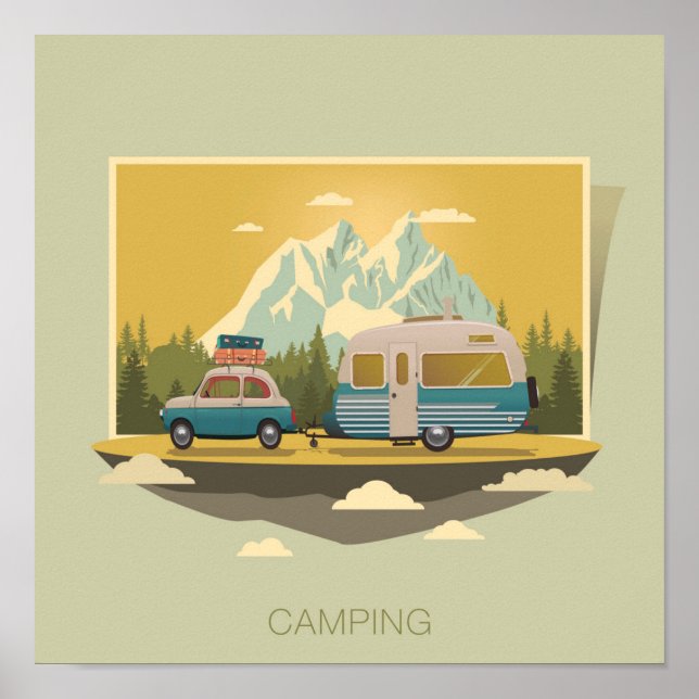 Poster Carvan Camping (Frente)