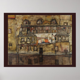 Póster Casa à Beira do Rio por Egon Schiele