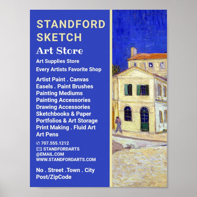 Poster Casa Amarela De Van Gogh, Loja De Suprimentos De A (Frente)
