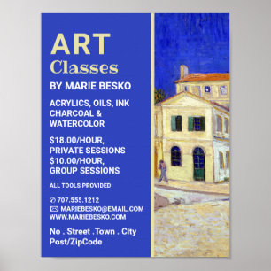 Poster Casa Amarela De Vincent Van Gogh, Classes De Arte