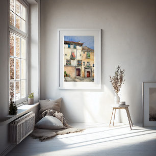 Poster Casa antiga em Segóvia, Espanha   Cass Gilbert