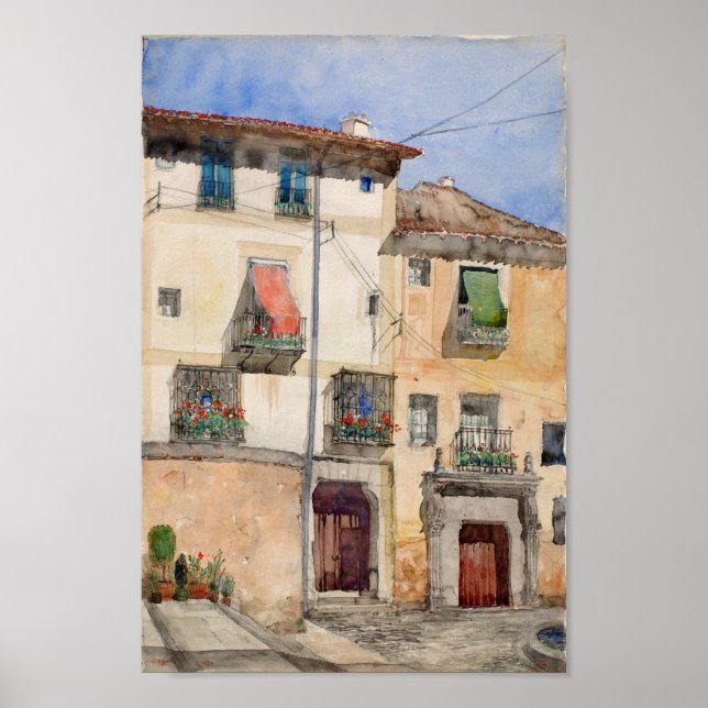 Poster Casa antiga em Segóvia Espanha Viagens vintage de  (Frente)