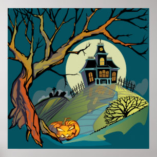Póster Casa assombrada assustador