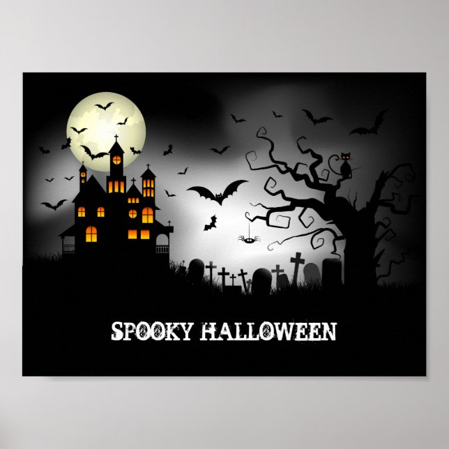 Poster Casa assombrada de Spooky Halloween (Frente)
