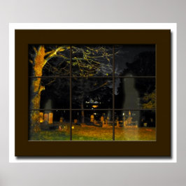 Póster Casa Assombrada de Vaca Falso do Cemitério de Hall