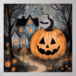 Poster Casa Assombrada e Halloween Giant Pumpkin