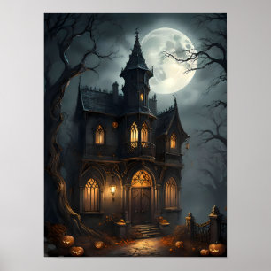 Poster Casa Assombrada - Halloween Spooky Gótico