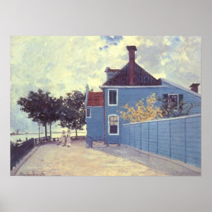 Poster Casa Azul em Zaandam, por Claude Monet