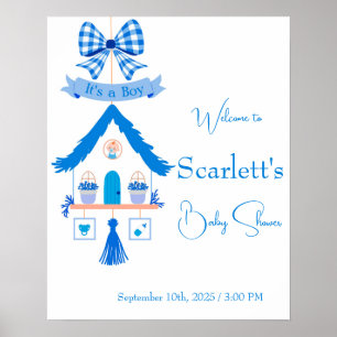 Poster Casa Azul Personalizada É um Chá de fraldas