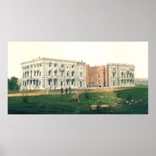 Póster Casa branca após o ataque 1814 de Ingleses